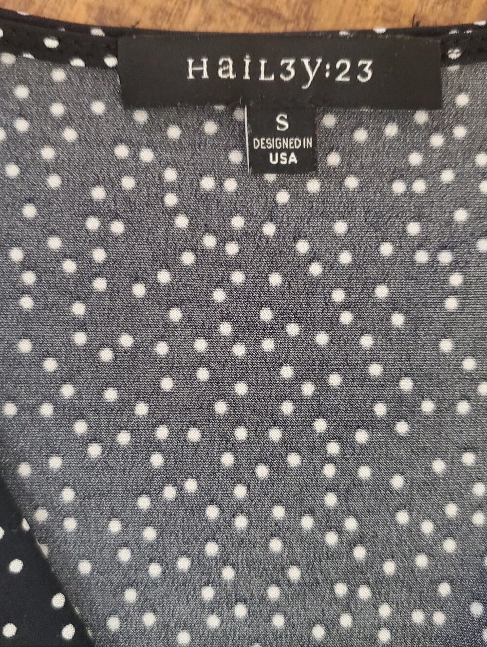 Hailys Black White Polka Dot Faux Wrap Midi Dress Small - Picture 2 of 4